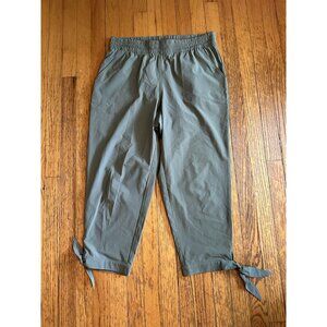 T by Talbots Green Elastic Waist Cropped Ankle Track Pants Size Medium